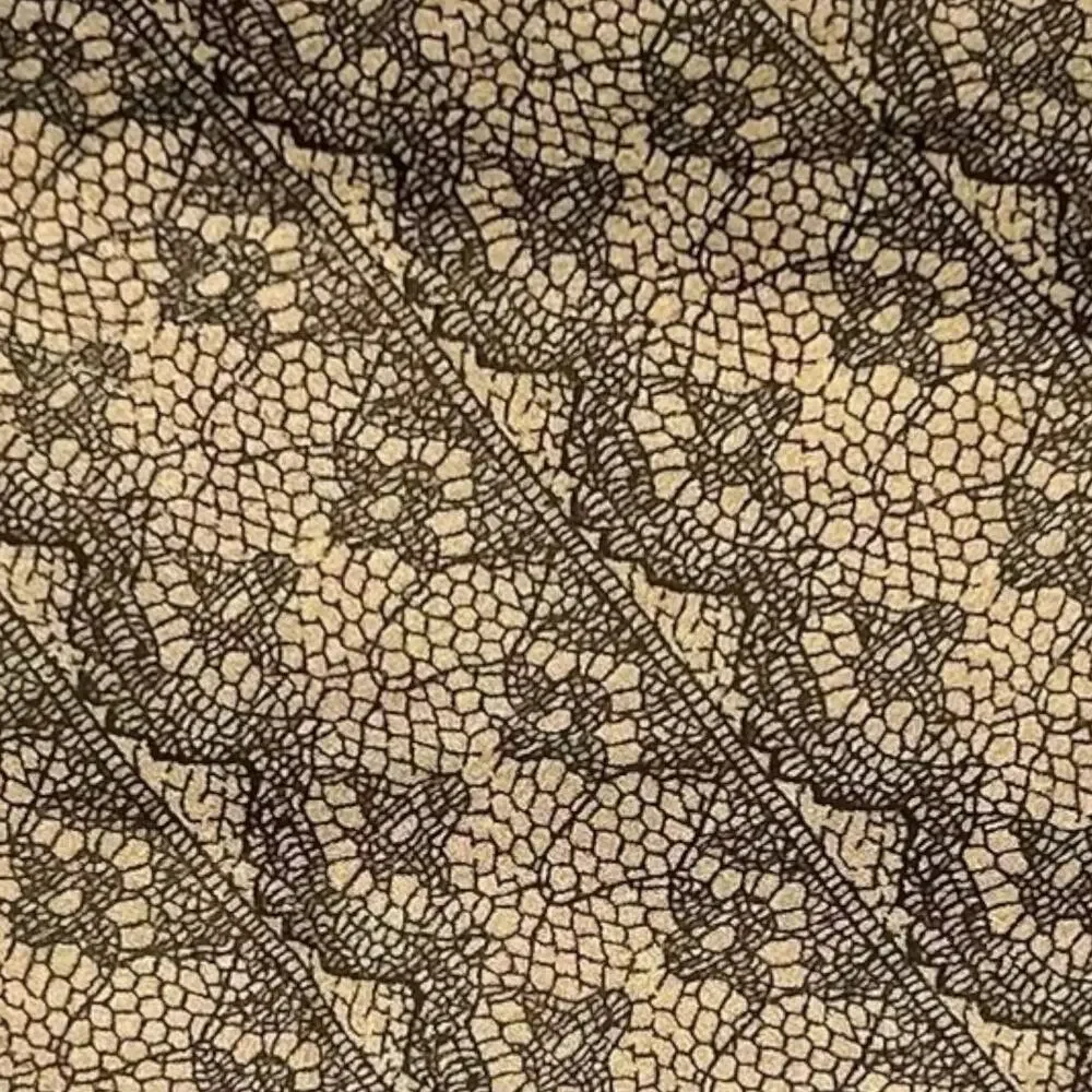 VTG ALLISON TAYLOR Womens Sz 14 A-line Slip Skirt Nude Neutral Lace Print Midi - Picture 3 of 8